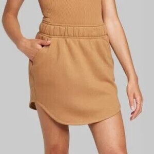 Wild Fable Women’s Fleece Light Brown Mini Skirt